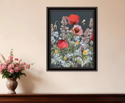 Hivvago Summer Garden Buzz Black Framed Print Wall Art In Multi