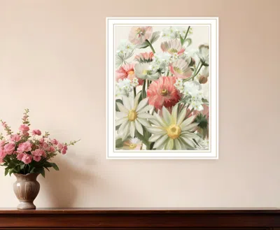 Hivvago Summer Wildflowers For You White Framed Print Wall Art In Multi