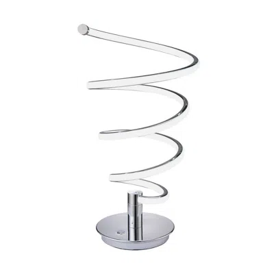Hivvago Sun 20 Inch Table Lamp, Accent Twisted Modern Design, Led Light Chrome Base In Silver