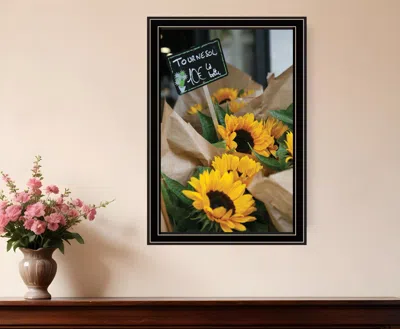 Hivvago Sunflower Bouquet Black Framed Print Wall Art