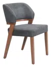 Hivvago Sunobu Dining Chair (set Of 2) Azure Gray & Walnut In Gray