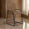 Hivvago Suze Counter Height Chair, Arched Back, Black, Cognac Brown Faux Leather In Brown