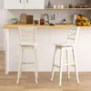 Hivvago Swivel 30-inch Bar Height Stool Set Of 2 With Footrest-white