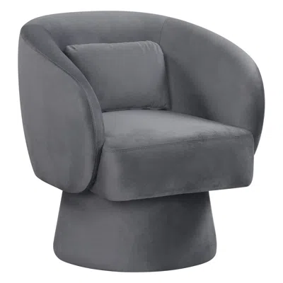 Hivvago Swivel Accent Chair Upholstered Barrel Chair With Curved Back And Removable Lumbar Pillow In Animal Print