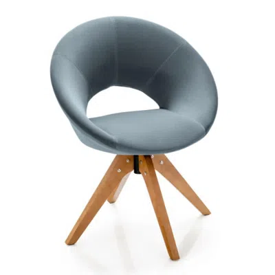 Hivvago Swivel Accent Chair With Oversized Upholstered Seat For Home Office-gray