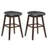 Hivvago Swivel Bar Stools Set Of 2 With Padded Contoured Seat And Footrest-black & Brown