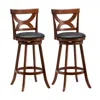 Hivvago Swivel Bar Stools Set Of 2 With Soft Cushion And Elegant Hollow Backrest-29 Inches