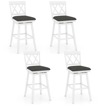 Hivvago Swivel Bar Stools Set Of 4 Counter Height Barstools With Backrest Upholstered Seat Cushion