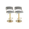 Hivvago Swivel Barstool With Woven Back Set Of 2 For Kitchen Island Cafe-gray