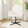 Hivvago Swivel Cross Legged Chair With Adjustable Height And Rocking Function-white