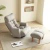 Hivvago Swivel Indoor Recliner Floor Chair With Adjustable Headrest Footstool And Side Pockets - Cement Grey