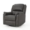 Hivvago Swivel Manual Reclining Chair, Pillow Cushions, Smooth Gray Fabric In Gray