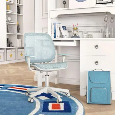 Hivvago Swivel Mesh Children Computer Chair With Adjustable Height-blue