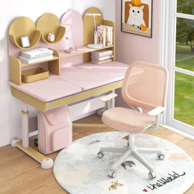 HIVVAGO SWIVEL MESH CHILDREN COMPUTER CHAIR WITH ADJUSTABLE HEIGHT-PINK
