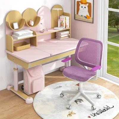 Hivvago Swivel Mesh Children Computer Chair With Adjustable Height-purple