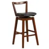 Hivvago Swivel Upholstered Pu Leather Stool With Backrest And Cushioned Seat-30.5 Inches