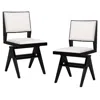 Hivvago Swivel Wooden Dining Chair Set Of 2 With Rubber Wood Frame And Padded Seat-black