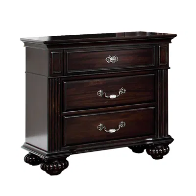Hivvago Syracuse Traditional Style Beautiful Nightstand, Dark Walnut