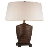 Hivvago Table Lamp With Polyresin Urn Shape Base, Bronze In Multi