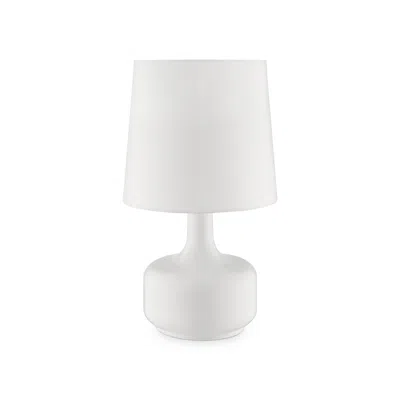 Hivvago Table Lamp With Teardrop Metal Base And Fabric Shade, White