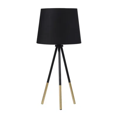 Hivvago Table Lamp With Tripod Metal Base, Black And Gold