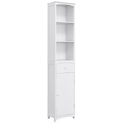 Hivvago Tall Bathroom Storage Cabinet Freestanding 3-tier Shelves With Drawer