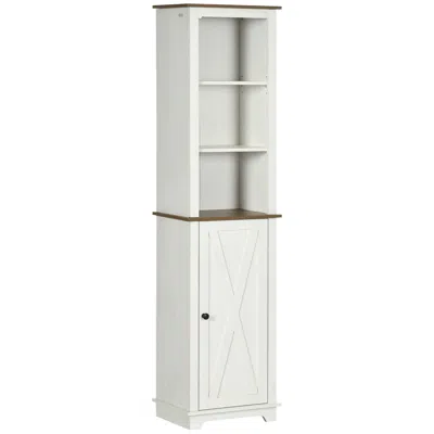 Hivvago Tall Bathroom Storage Cabinet With Adjustable Shelves In White