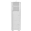 Hivvago Tall Corner Bathroom Cabinet With Adjustable Shelves - White