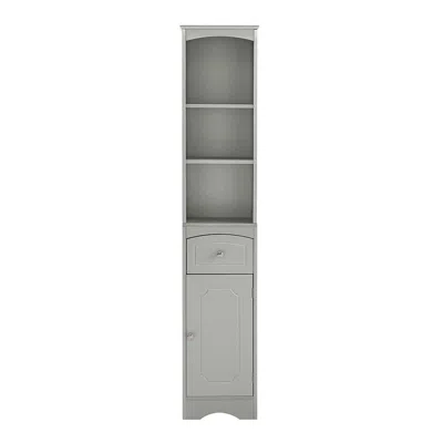 Hivvago Tall Freestanding Bathroom Cabinet - Grey In Gray