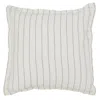 Hivvago Tara 26 Inch Linen Square Euro Pillow Sham With Woven Stripe Design, Ivory