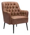 Hivvago Tasmania Accent Chair Vintage Brown In Brown