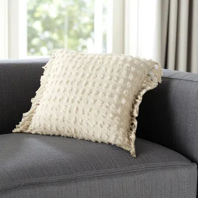 Hivvago Tassel Detailed White Throw Pillow In Neutral