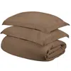 Hivvago Taupe Twin Cotton Blend 300 Thread Count Washable Duvet Cover Set In Brown