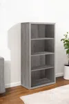 Hivvago Taupe Wood Four Tier Bookcase In Gray