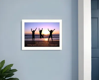 Hivvago Teamwork White Framed Print Wall Art