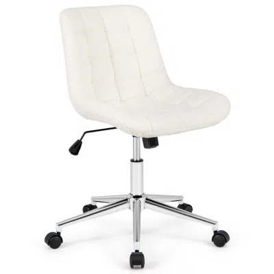 Hivvago Teddy Fleece Armless Office Chair Makeup Vanity Chair