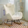 Hivvago Teddy Upholstered Rocker Glider Chair For Comfortable Nursery Time In Neutral