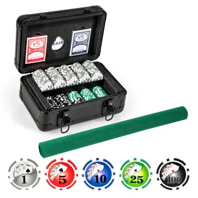Hivvago Texas Holdem Poker Chip Set With 300 Pieces Chips-black In Multi