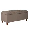 Hivvago Textured Fabric Upholstered Tufted Wooden Bench With Hinged Storage, Brown In Brown