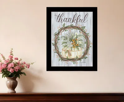 Hivvago Thankful Wreath Black Framed Print Wall Art