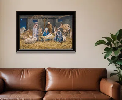Hivvago The Birth Of Christ Black Framed Wall Art