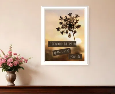 Hivvago The First Day White Framed Print Wall Art