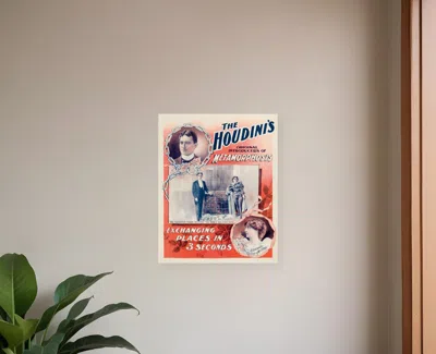 Hivvago The Houdini's Metamorphosis Vintage Magic Unframed Print Wall Art In White