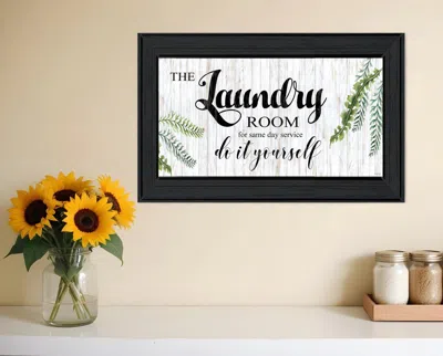 Hivvago The Laundry Room Same Day Service Black Framed Print Laundry Wall Art