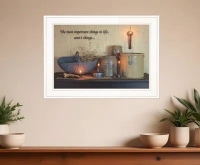 Hivvago The Most Important Things White Framed Print Wall Art