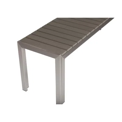 Hivvago Theo 53 Inch Outdoor Bench, Gray Aluminum Frame, Plank Style Seat Surface