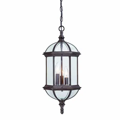 Hivvago Three Light Dark Brown Eastern Lantern Hanging Light