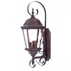 Hivvago Three Light Dark Brown Swing Arm Lantern Wall Light