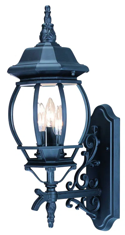 Hivvago Three Light Matte Black Glass Globe Wall Light
