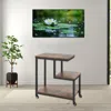 Hivvago Three-tier G-frame Rolling Side Table With Open Storage Shelves In Black